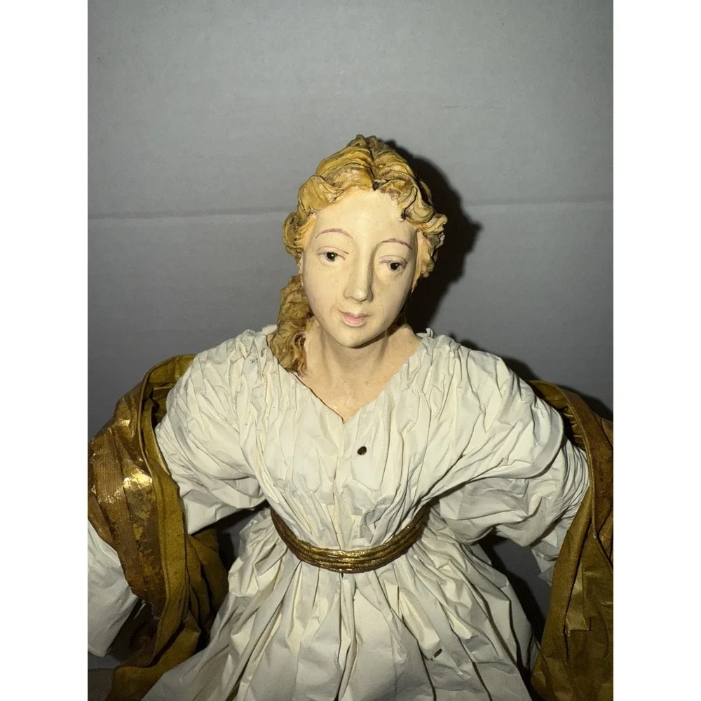 Paper Mache Saint angel , Nativity , Tree Topper, ‎ Christmas